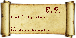 Borbély Iduna névjegykártya